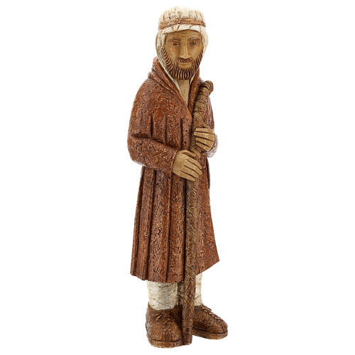 Standing shepherd with stick in sienna, farming nativity collection 5