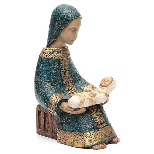 Vierge à l'enfant Nativité paysanne bleu 4