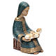 Vierge à l'enfant Nativité paysanne bleu s4