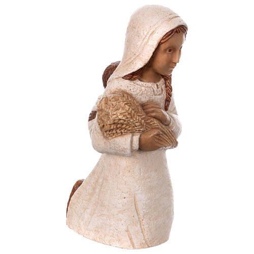 Shepherdess with wheat and baby child for white Rural Nativity Scene of the Bethléem Monastery 3