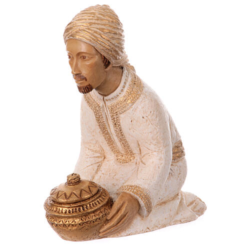 Heiliger König Kaspar, weiß-gold – Bauernkrippe, Bethléem 2