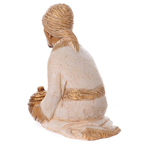 Król Kacper biało-złoty,figurka do szopki, Bethléem 6