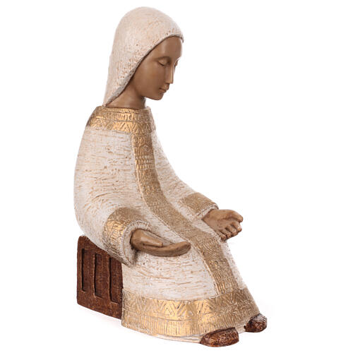 Vierge Nativité Crèche Paysanne robe blanc et or Bethléem 5