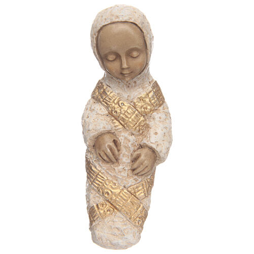 Heilige Familie, 3-teiliges Set, Bauernkrippe „Bethléem“, in Blau, handgefertigt – Höhe ca. 27 cm 4