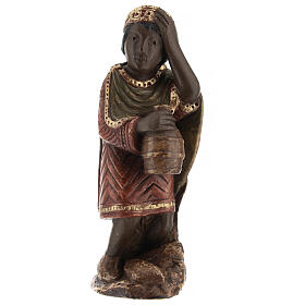 Rei Mago africano Presépio de Autun pintado policromo Belém