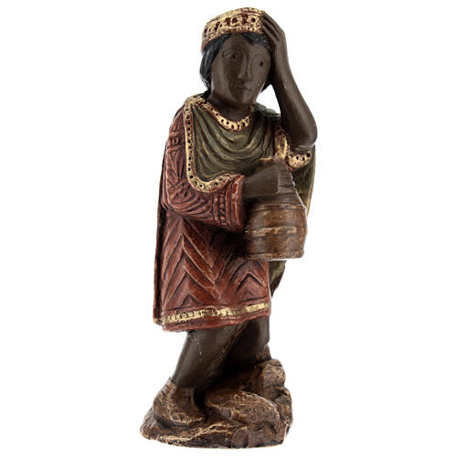 Rei Mago africano Presépio de Autun pintado policromo Belém 3