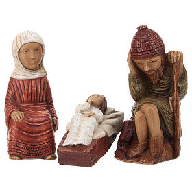 Crèche d'Autun peinte polychrome complète Bethléem