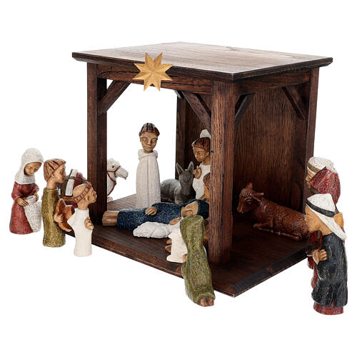 Crèche Bethleem Petite Crèche 16 santons avec cabane 7