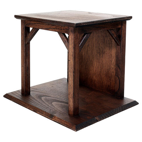 Painted Wooden Stable for Nativity Scene Bethleem Petite 2