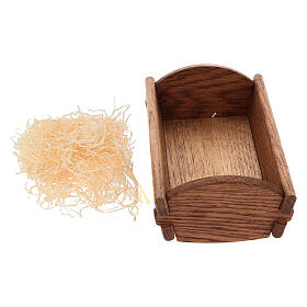 Wooden cradle for Baby Jesus, 11-inch high, Bethléem Nativity Scene