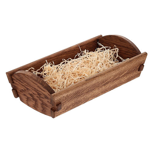 Berceau en bois pour Enfant Jésus h 27 cm crèche Bethléem 3