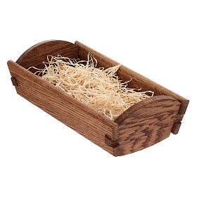 Culla legno Gesù Bambino h 27 cm presepe Bethléem