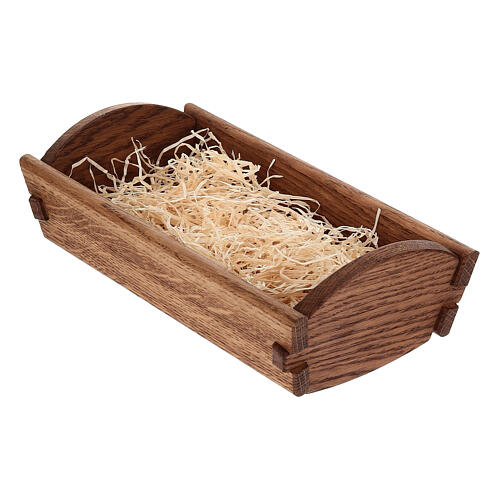 Culla legno Gesù Bambino h 27 cm presepe Bethléem 5