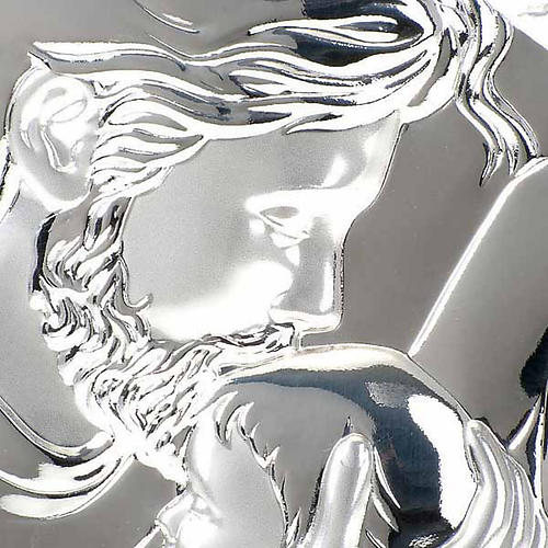 Silver Bas Relief Mary and Joseph embracing Jesus 3