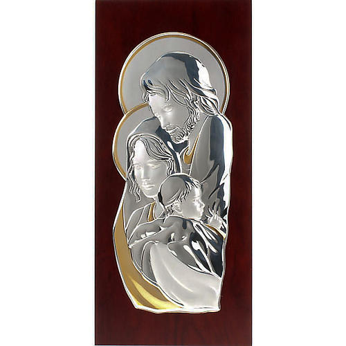 Bas relief or et argent,sainte famille, rectangulaire 1