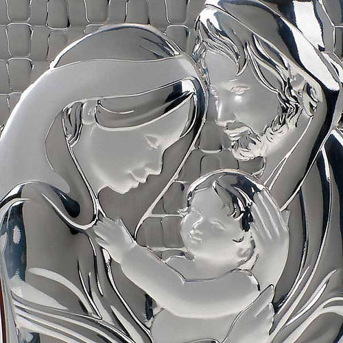 Holy Family Bas Relief in bilaminated silver 3