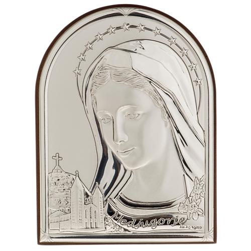 Silver Bas Relief- Our Lady of Medjugorje 1