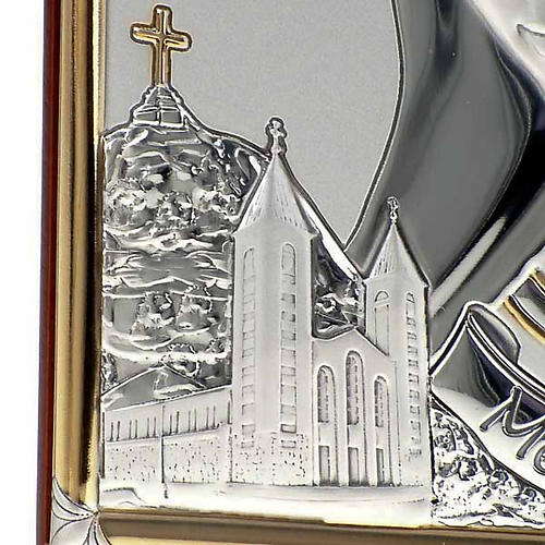 Gold/Silver oval Bas Relief - Our Lady of Medjugorje 5