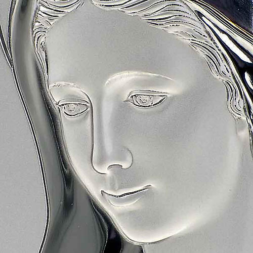 Bajorrelieve oro/plata Virgen de Medjugorje base oval 4