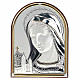 Bajorrelieve oro/plata Virgen de Medjugorje base oval s1