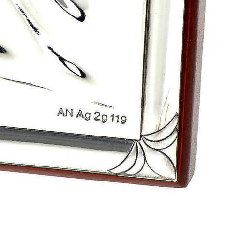 Bas relief argent ange gardien ovale 3