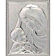 Silver rectangular Bas Relief Mary with baby Jesus s1