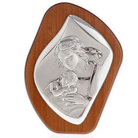 Silver Bas Relief - Mother with sleeping baby 14x11cm