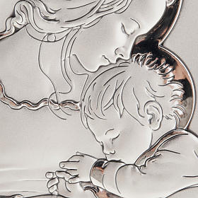 Bajorrelieve plata madre con niño dormido aureola
