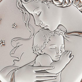 Silver Bas Relief - Mother with baby in a starry night