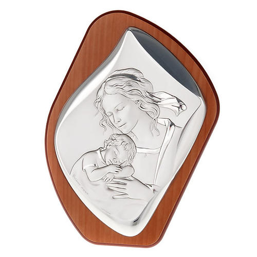 Silver Bas Relief - Mother Mary with sleeping baby 1