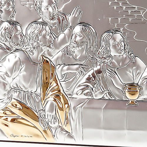 Leonardo's Last Supper bas relief gold/silver 4