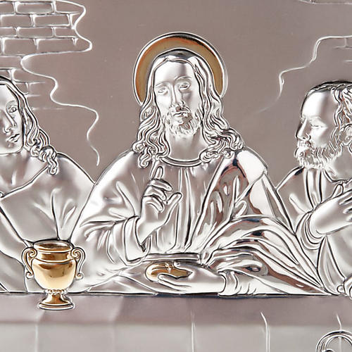 Leonardo's Last Supper bas relief gold/silver 5