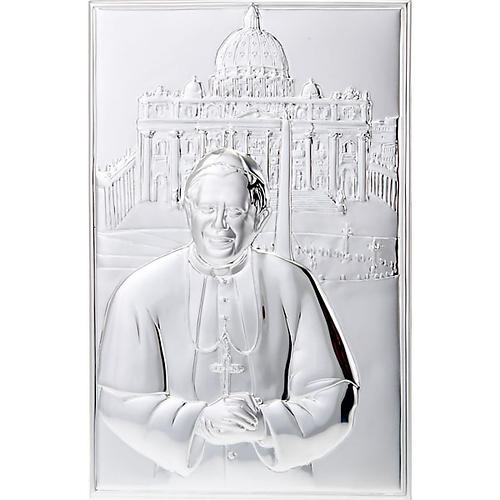 Benedykt XVI Bazylika Św. Piotra płaskorzeźba srebro 1