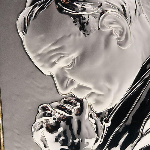 Bajorrelieve de plata Beato Juan Pablo en oración 2