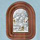 Baixo-relevo prata 925 ouro Sagrada Família moldura madeira s1