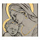 Basrelief Gottesmutter mit Kind Silber 925 und Gold auf Holz s2