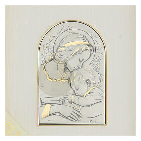 Icona Ortodossa Vergine Maria Con Bambino – Placcata Argento E Oro, Alta 24,5 Cm, Per Casa O Chiesa