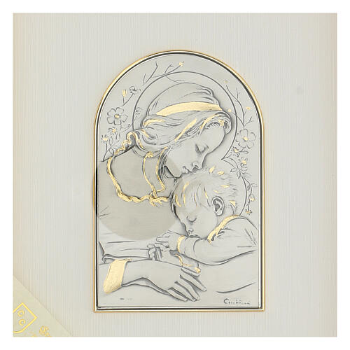 Bas-relief, gold sterling silver, Mary and baby 2