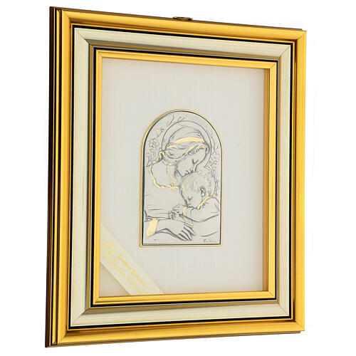 Bas-relief, gold sterling silver, Mary and baby 3