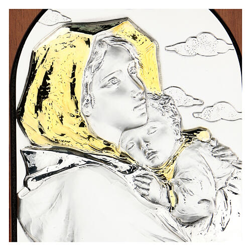 Madonna Ferruzzi płaskorzeźba srebro złoto 2