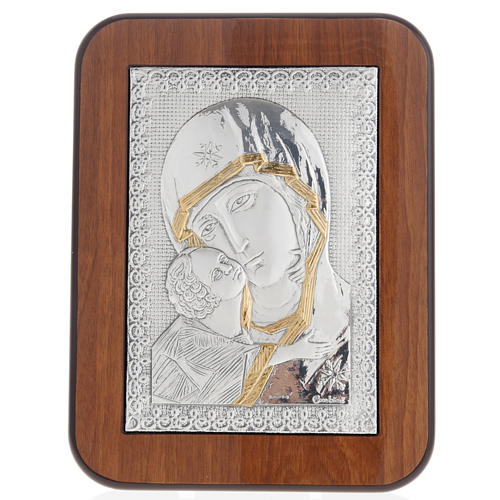 Bas-relief, gold and silver, Our Lady of Tenderness 1