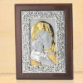 Bassorilievo argento oro Madonna Tenerezza