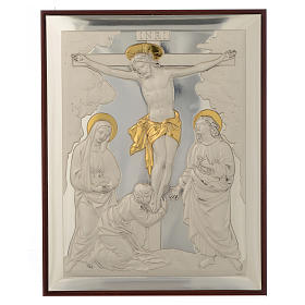 Bas-relief, Crucifixion, silver and gold