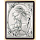 Bas-relief Vierge avec enfant et fleurs argent or s1