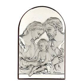 Bas-relief, Holy Family, oval, silver