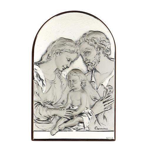 Bas-relief, Holy Family, oval, silver 1