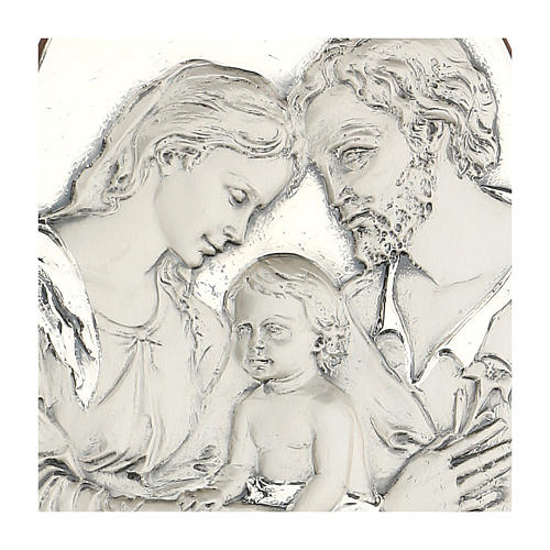 Bas-relief, Holy Family, oval, silver 2