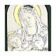 Bajorrelieve Virgen y Jesús niño con aureola, plata y oro s2