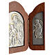 Bas-relief, triptych Virgin Mary, baby Jesus, angels, silver gol s4