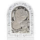 Bas-relief in silver, flowers, Mary and baby Jesus s1